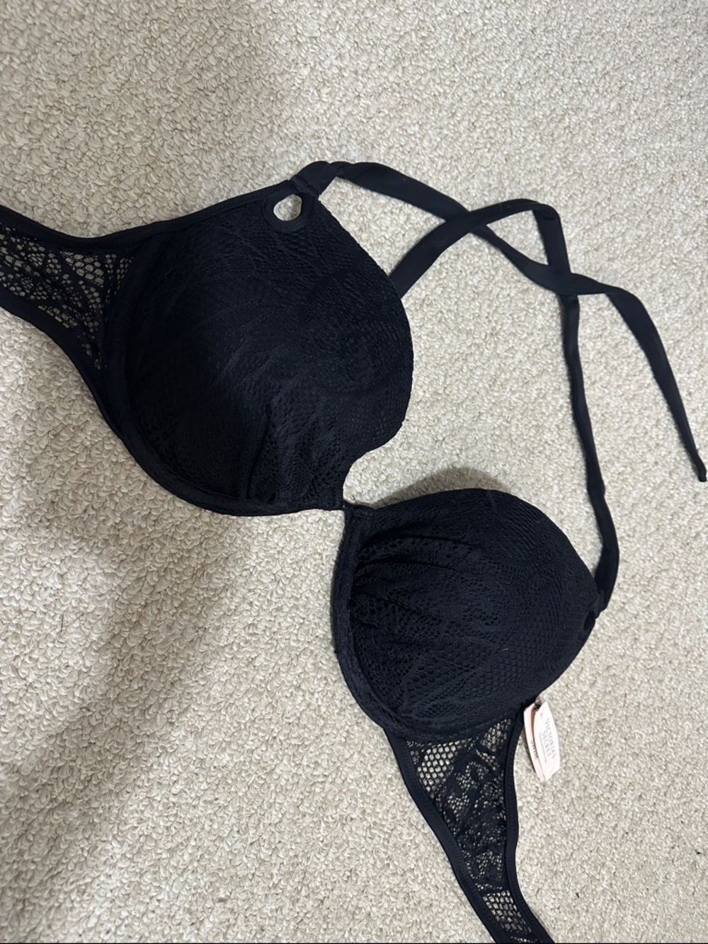 Victoria's Secret Black Lace Halter Bra
